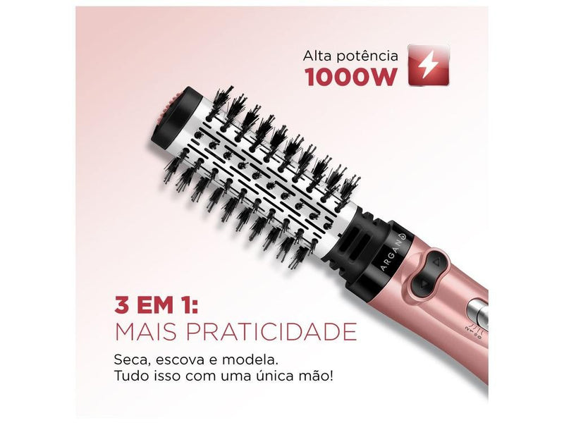 Escova Rotativa Mondial Golden Rose ER-12-GR 1000W Cerâmica com Argan - 110V