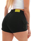 Urban Chic – Shorts Sarja Cargo Feminino Black Trend